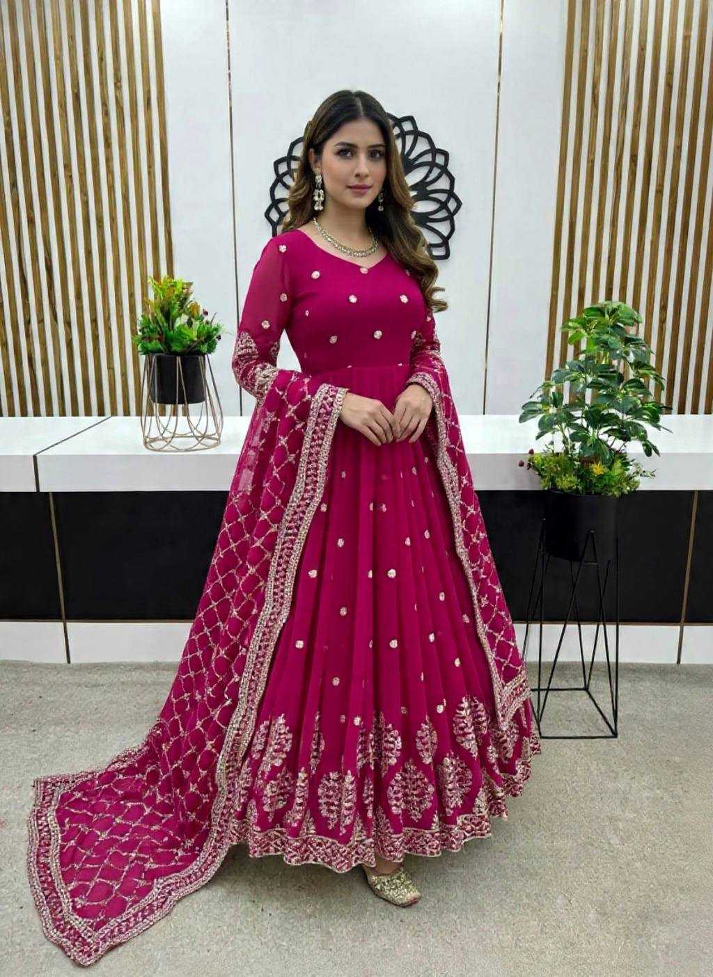 Ynf Faux Georgette KESH499 395 Gowns Wholesale Anarkali Gown Long Gowns Designer Gowns Manufacturer- Kapda Export