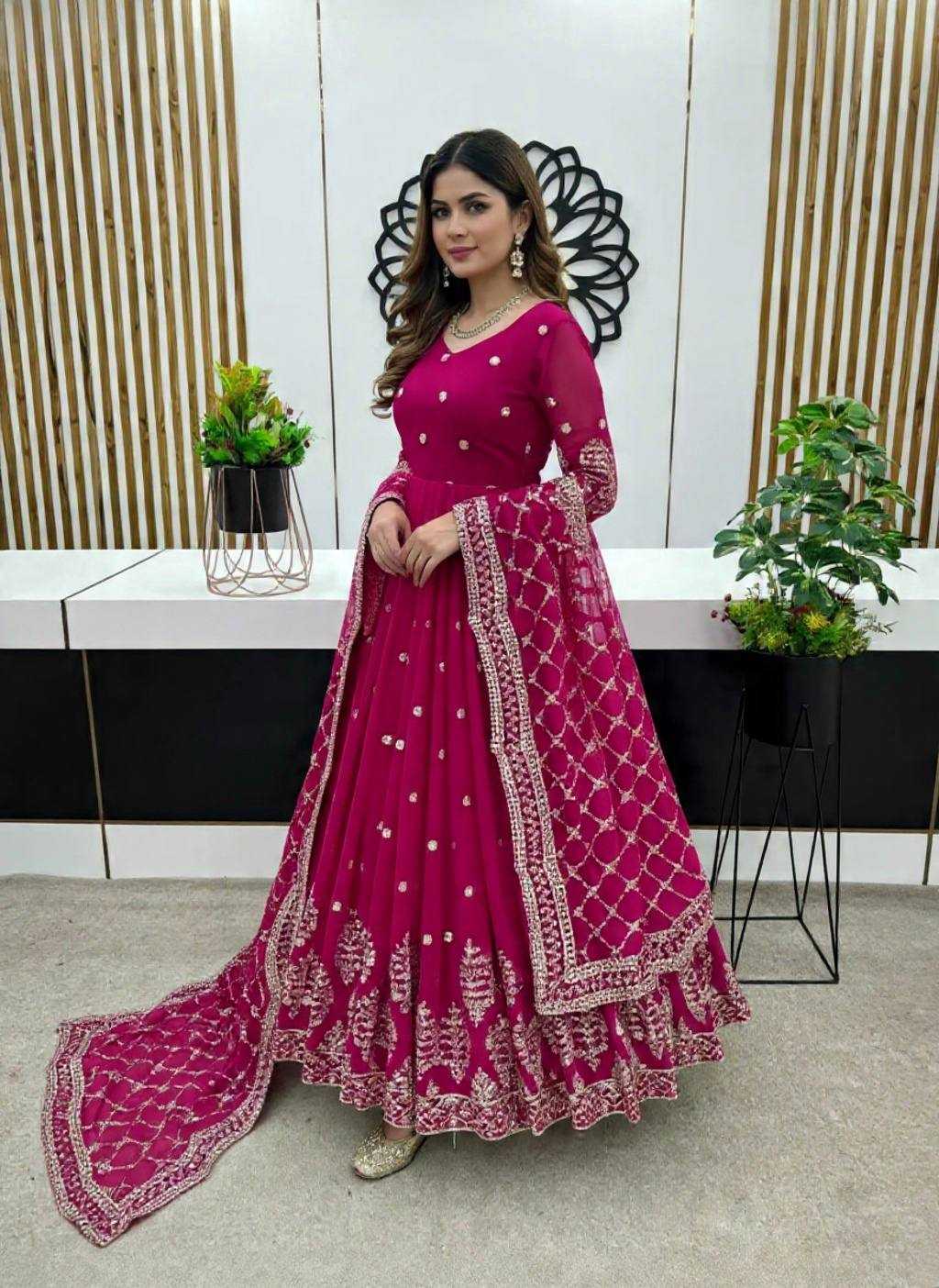 Ynf Faux Georgette KESH499 395 Gowns Wholesale Anarkali Gown Long Gowns Designer Gowns Manufacturer- Kapda Export