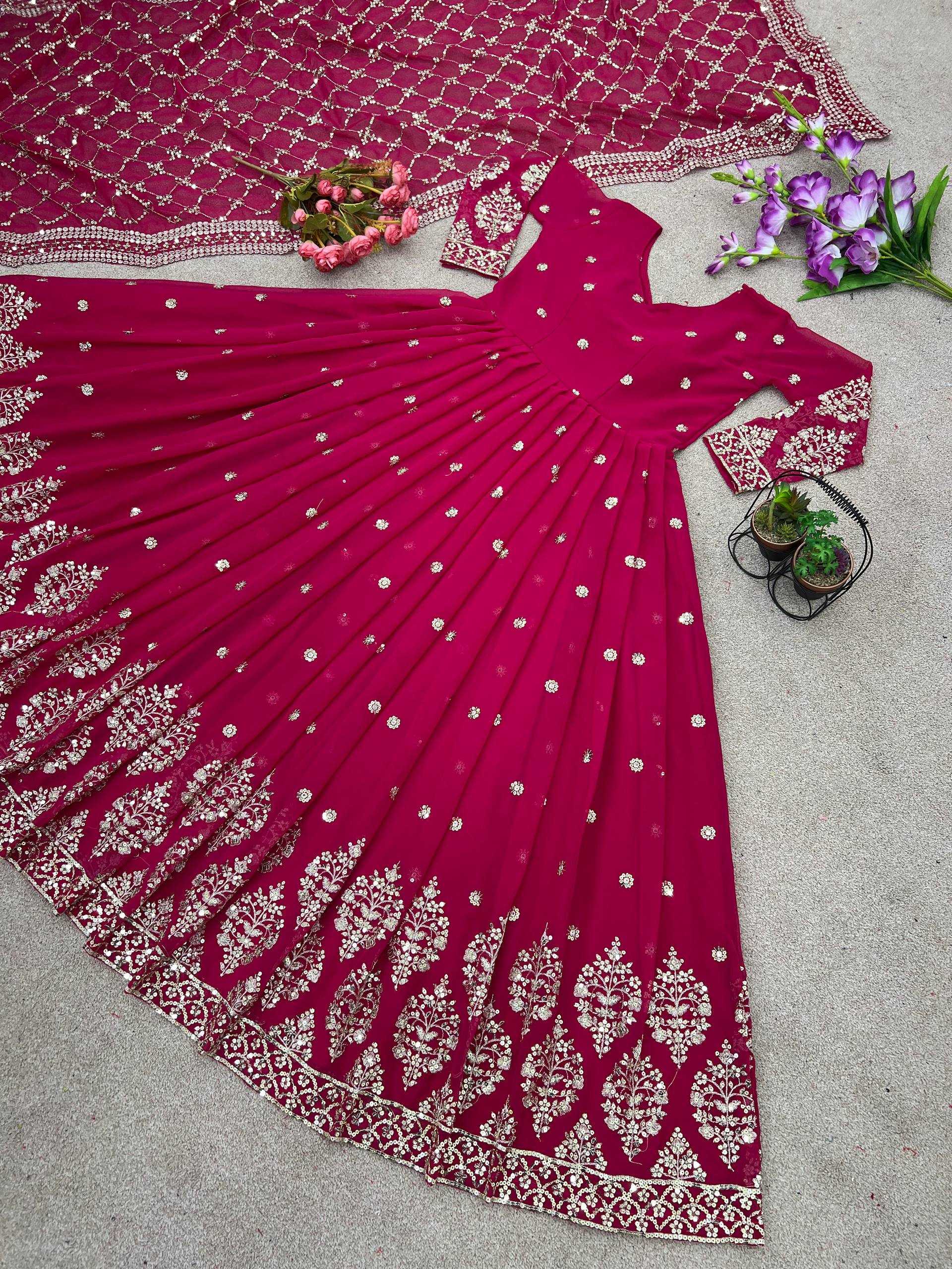 Ynf Faux Georgette KESH499 395 Gowns Wholesale Anarkali Gown Long Gowns Designer Gowns Manufacturer- Kapda Export