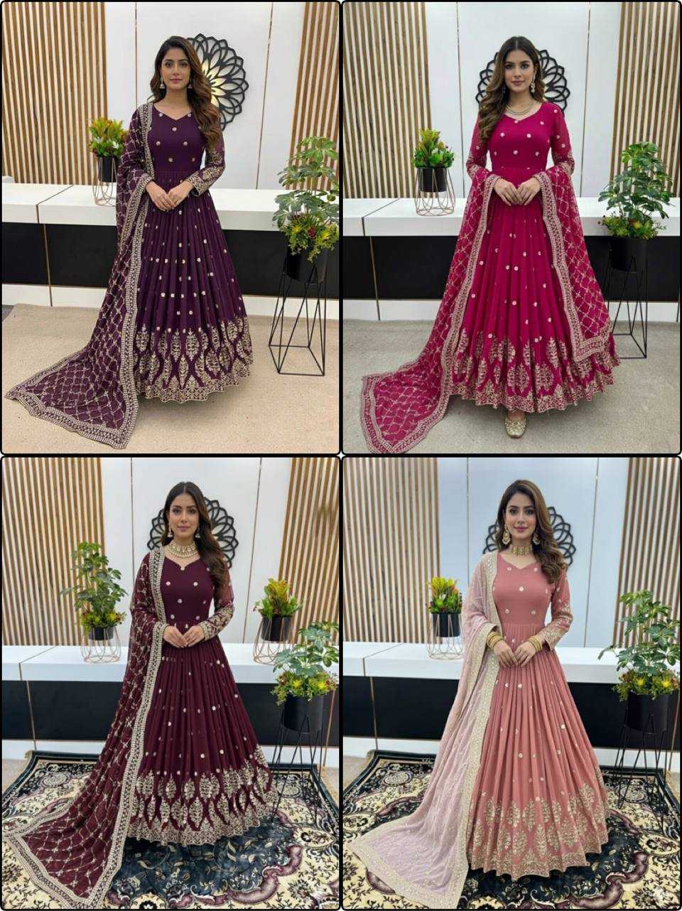 Ynf Faux Georgette KESH499 395 Gowns Wholesale Anarkali Gown Long Gowns Designer Gowns Manufacturer- Kapda Export