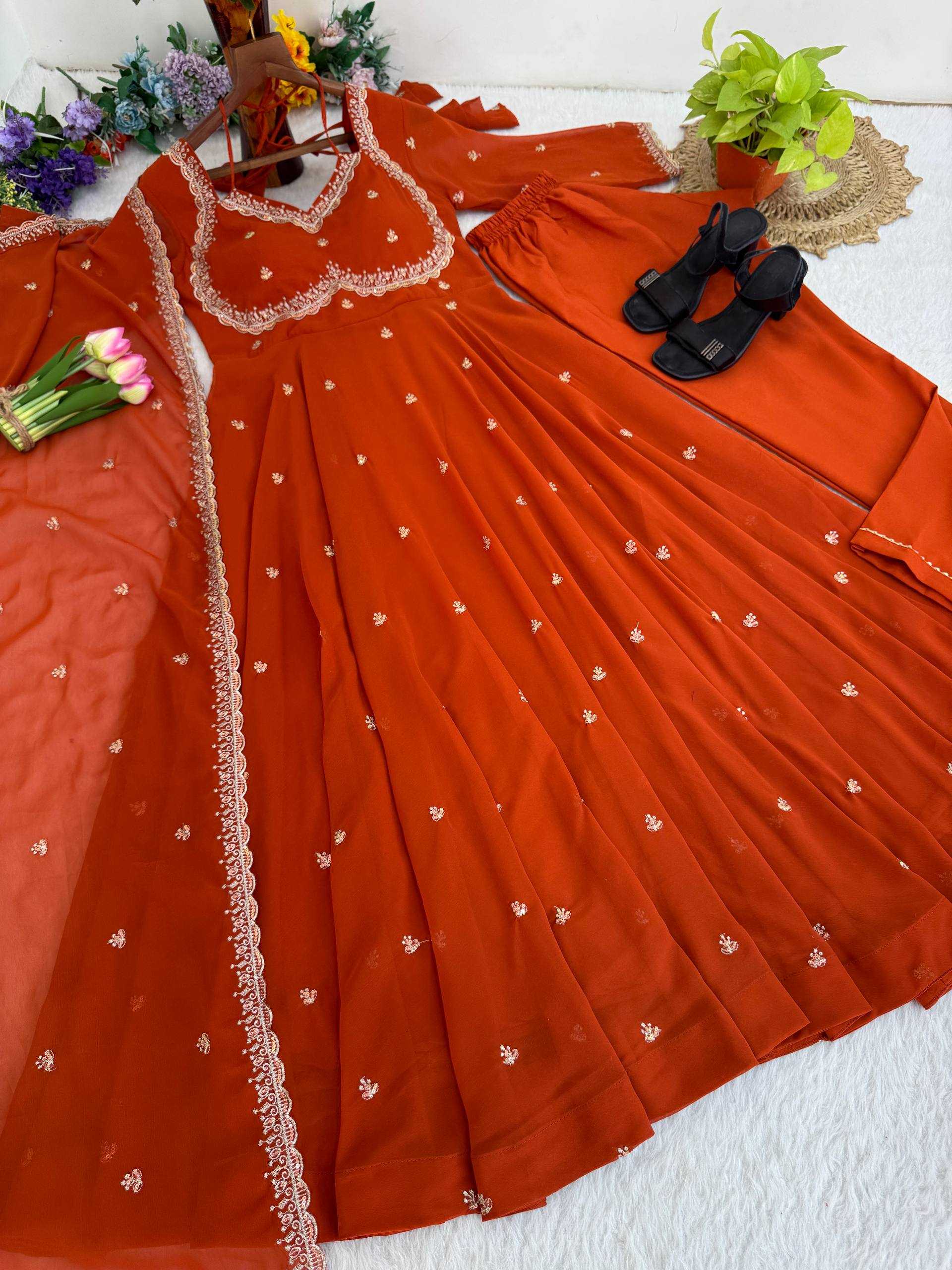 Ynf Faux Georgette KESH513 534 Gowns Wedding Collections Wholesale Georgette Gown Embroidered Gown Lace Gowns Manufacturer- Kapda Export