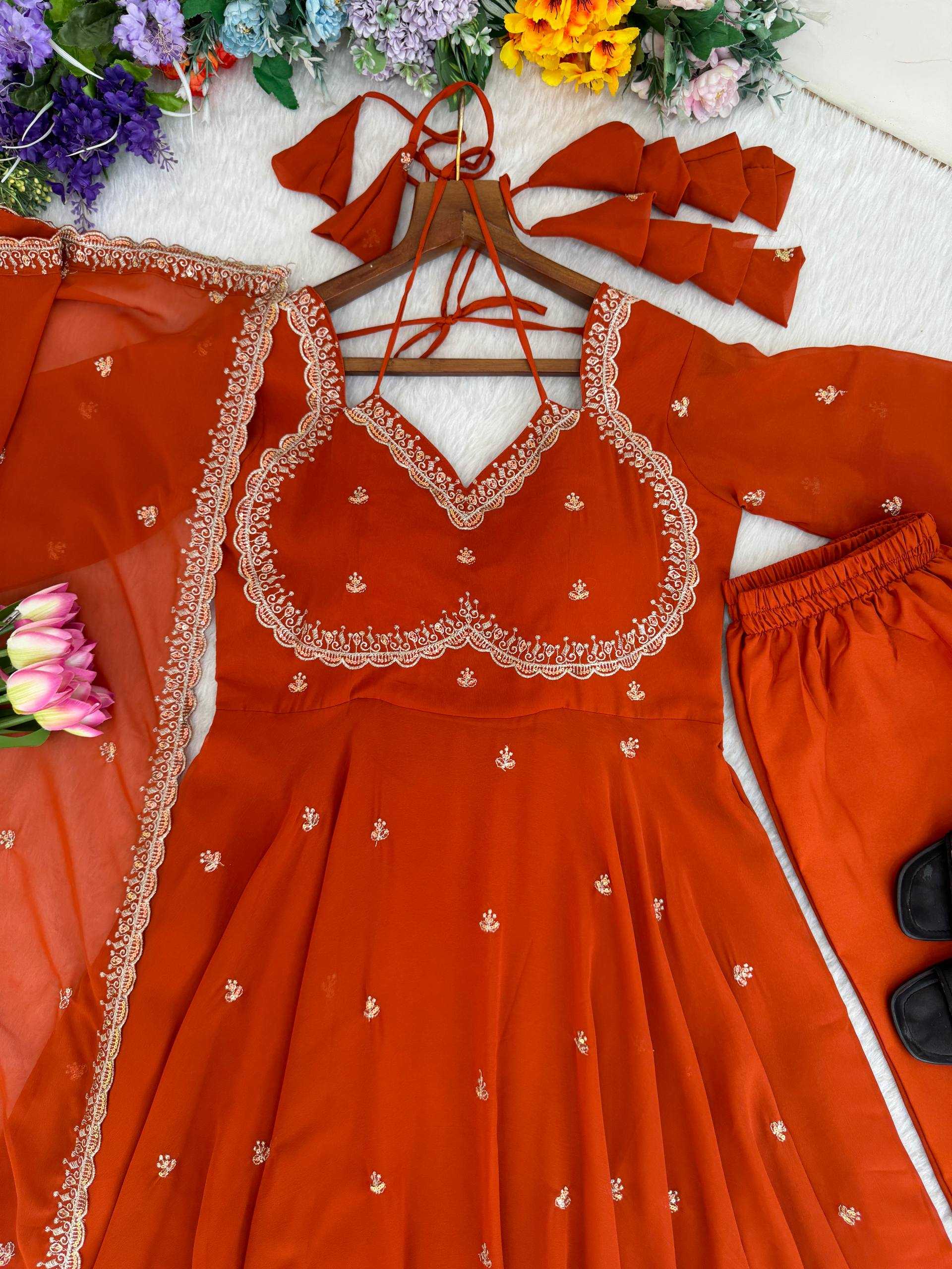 Ynf Faux Georgette KESH513 534 Gowns Wedding Collections Wholesale Georgette Gown Embroidered Gown Lace Gowns Manufacturer- Kapda Export