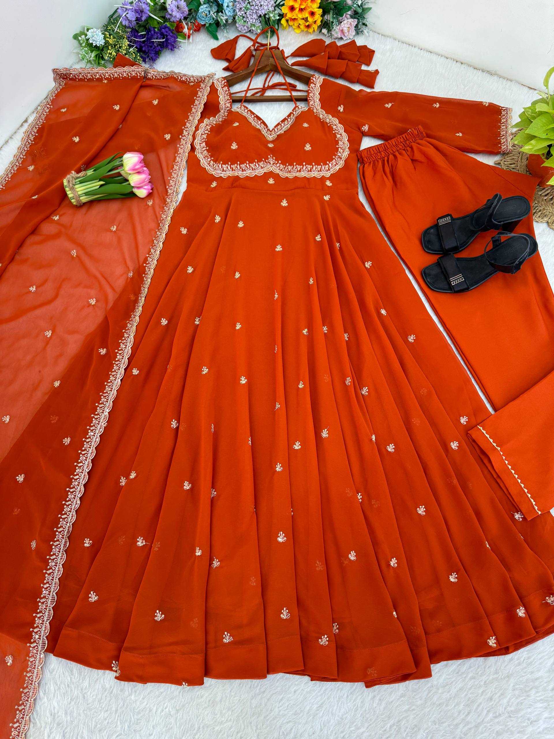 Ynf Faux Georgette KESH513 534 Gowns Wedding Collections Wholesale Georgette Gown Embroidered Gown Lace Gowns Manufacturer- Kapda Export