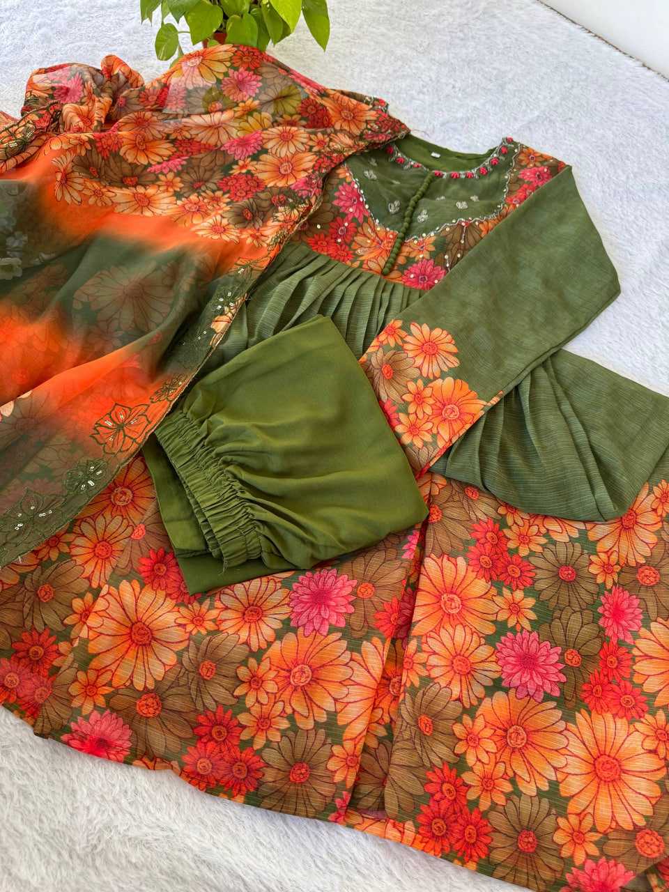 Ynf Faux Georgette KESH513 536 Gowns Festive Collections Wholesale Georgette Gown Gown With Dupatta Full Sleeve Gowns Manufacturer- Kapda Export