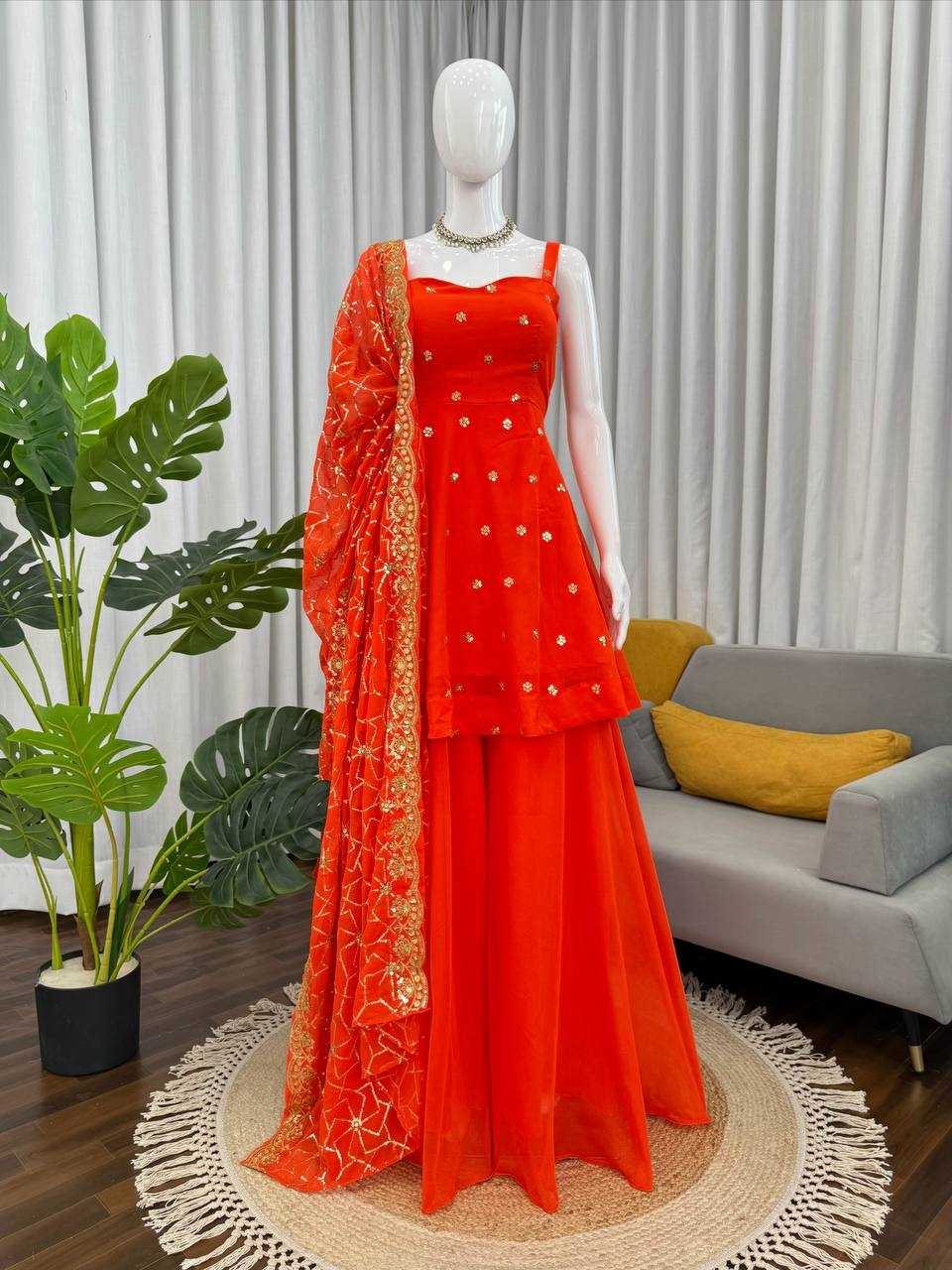 Ynf Faux Georgette RIN133 1540 Kurti Wholesale Party Wear Kurtis Half Sleeve Kurtis Kurti With Palazzo Manufacturer- Kapda Export