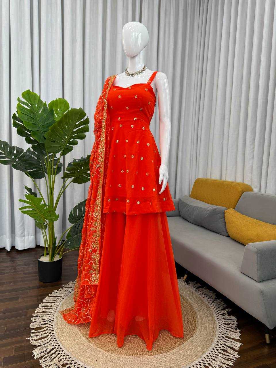 Ynf Faux Georgette RIN133 1540 Kurti Wholesale Party Wear Kurtis Half Sleeve Kurtis Kurti With Palazzo Manufacturer- Kapda Export