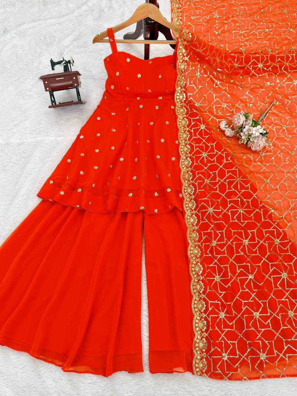 Ynf Faux Georgette RIN133 1540 Kurti Wholesale Party Wear Kurtis Half Sleeve Kurtis Kurti With Palazzo Manufacturer- Kapda Export