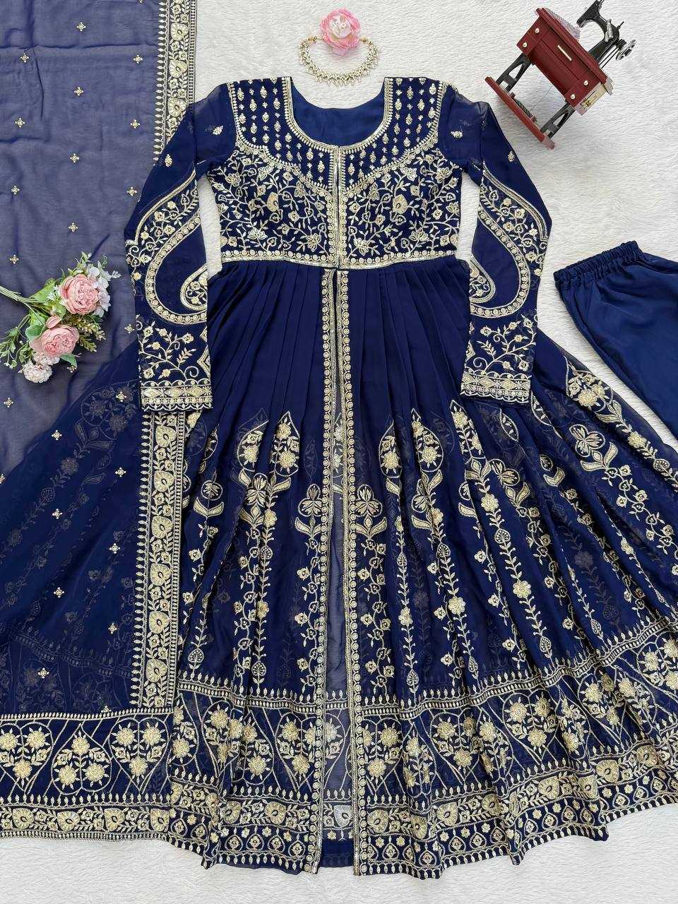 Ynf Faux Georgette RIN133 1554 Gowns Wedding Collections Wholesale Anarkali Gown Georgette Gown Gown With Dupatta Manufacturer- Kapda Export