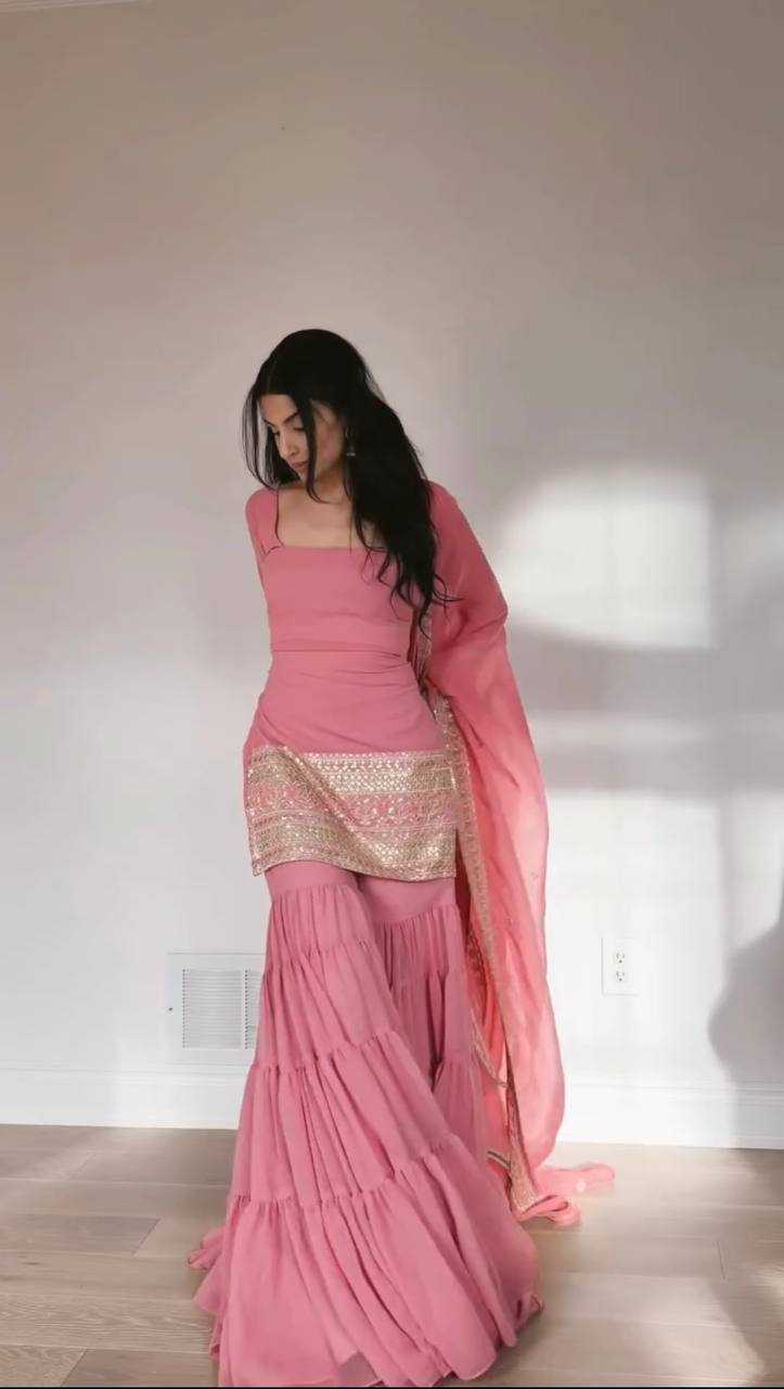 Ynf Faux Georgette RIN162 5962 Suits & Dresses Wholesale Indo Western Dresses Party Wear Dresses Fit And Flare Dresses Manufacturer- Kapda Export