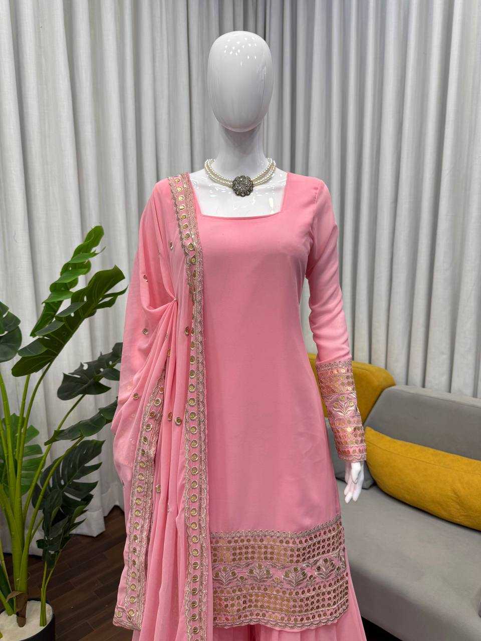 Ynf Faux Georgette RIN162 5962 Suits & Dresses Wholesale Indo Western Dresses Party Wear Dresses Fit And Flare Dresses Manufacturer- Kapda Export