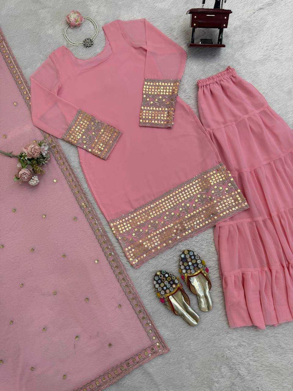 Ynf Faux Georgette RIN162 5962 Suits & Dresses Wholesale Indo Western Dresses Party Wear Dresses Fit And Flare Dresses Manufacturer- Kapda Export
