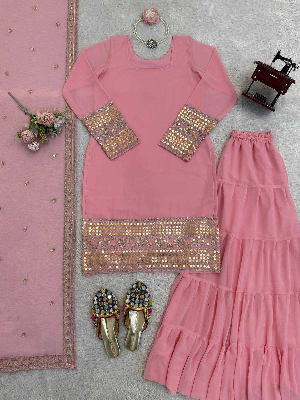 Ynf Faux Georgette RIN162 5962 Suits & Dresses Wholesale Indo Western Dresses Party Wear Dresses Fit And Flare Dresses Manufacturer- Kapda Export