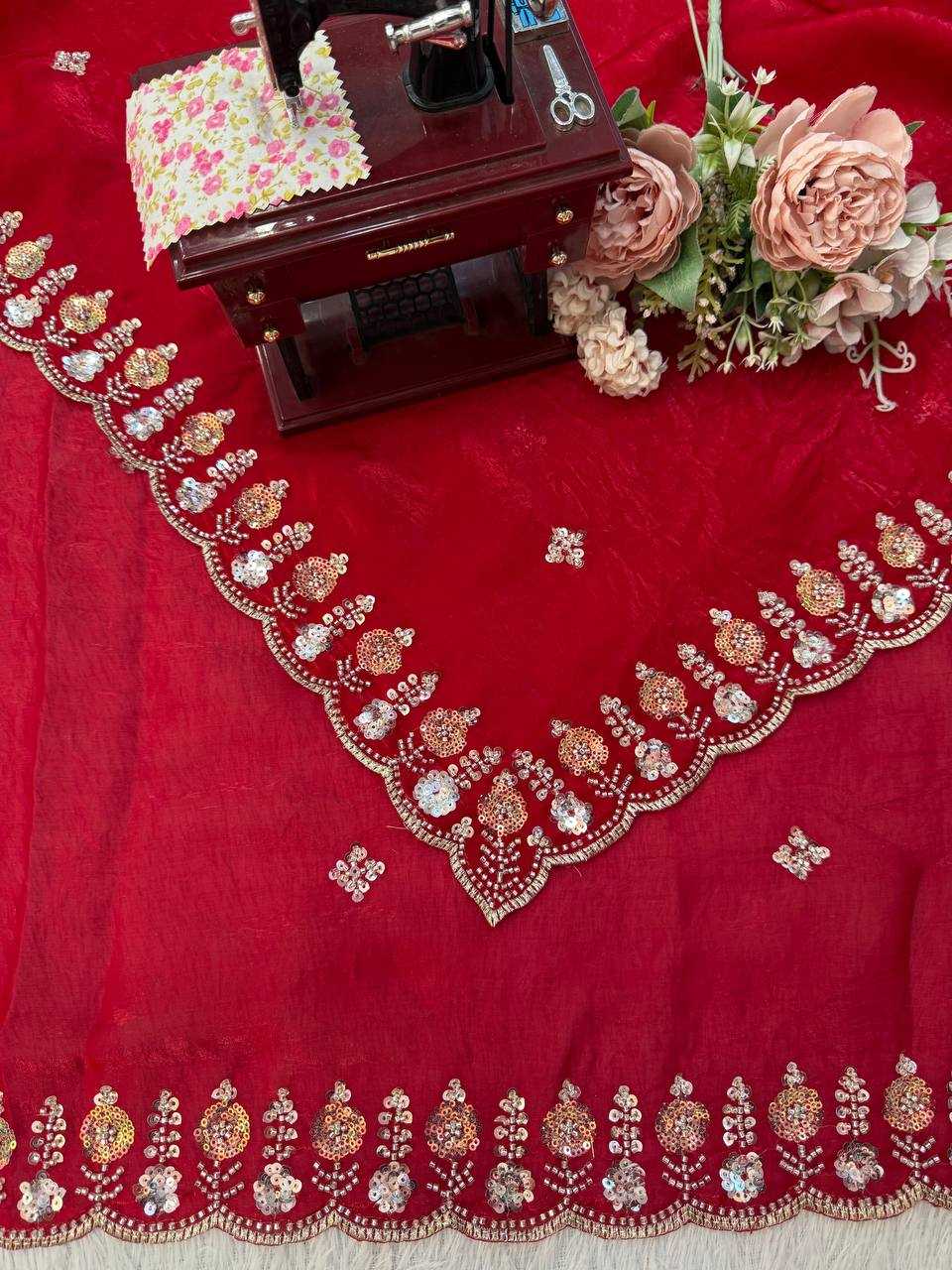 Ynf FENDY RIN133 619 Sarees Wedding Collections Wholesale Designer Sarees Red Sarees Silk Sarees Manufacturer- Kapda Export