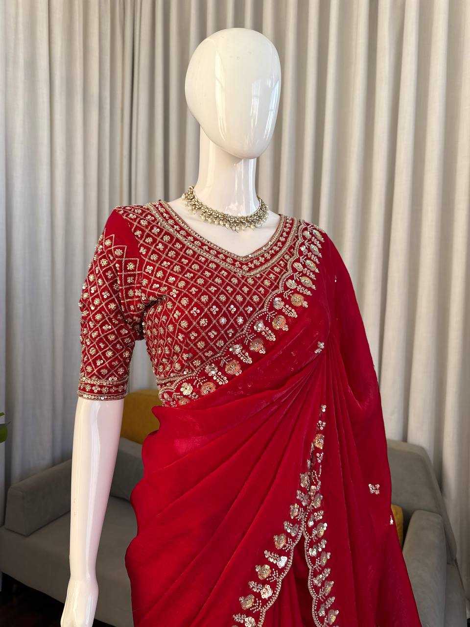 Ynf FENDY RIN133 619 Sarees Wedding Collections Wholesale Designer Sarees Red Sarees Silk Sarees Manufacturer- Kapda Export