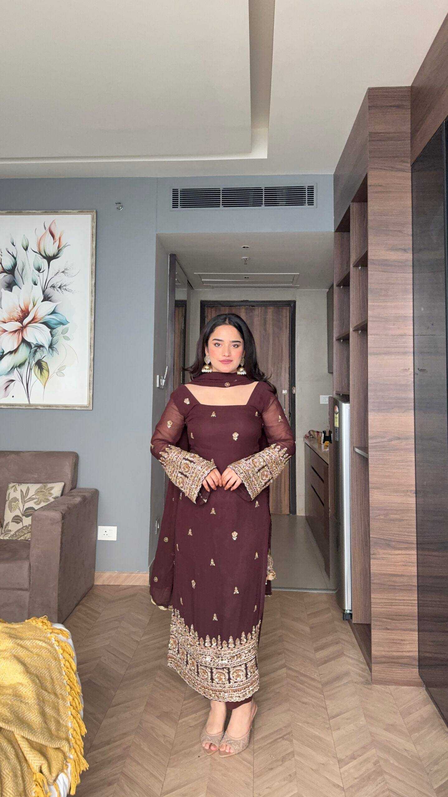 Ynf Georgette KESH499 3156 Suits & Dresses Wholesale Embroidery Suits Georgette Suit Long Kurti Suits Manufacturer- Kapda Export