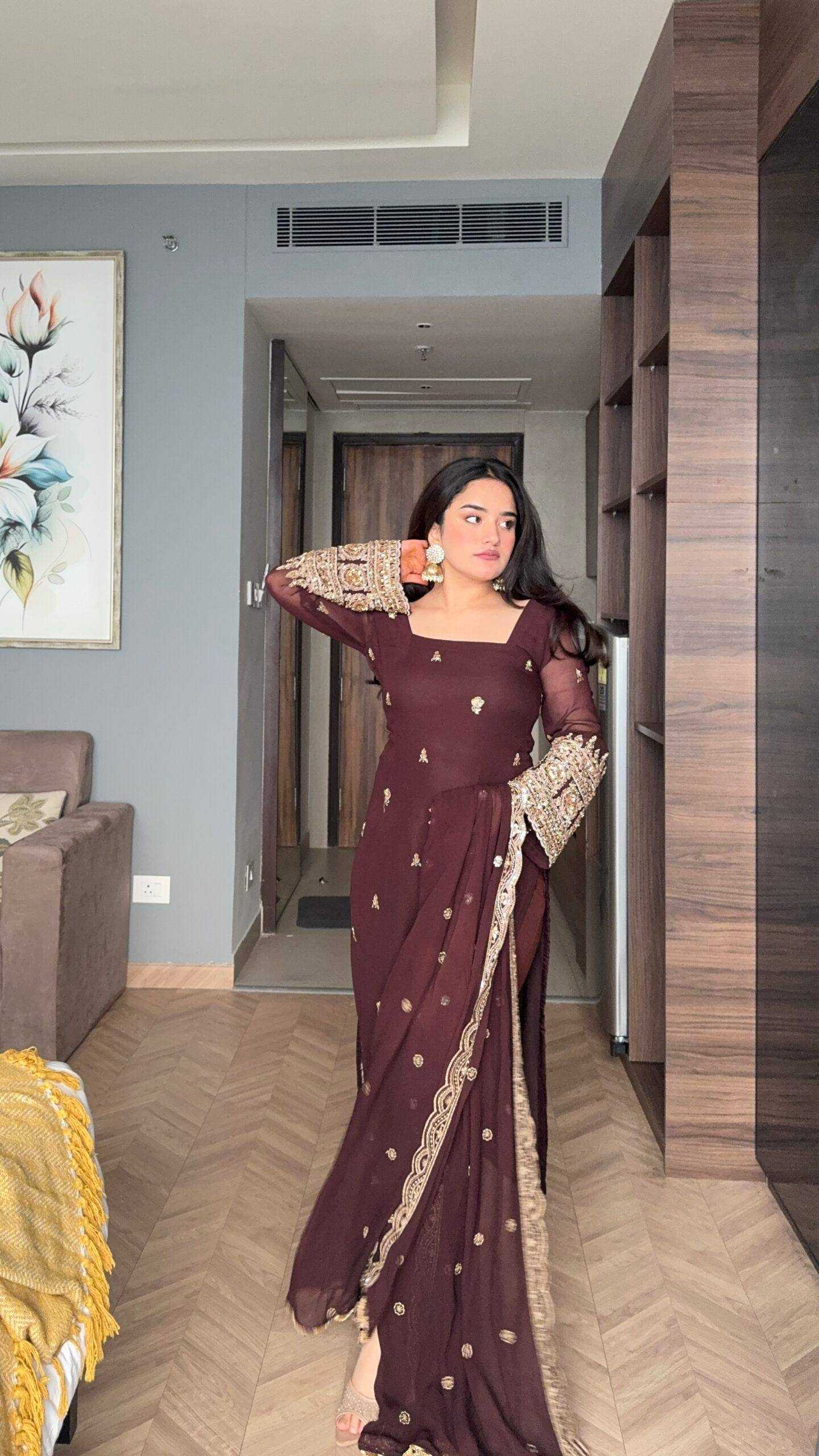 Ynf Georgette KESH499 3156 Suits & Dresses Wholesale Embroidery Suits Georgette Suit Long Kurti Suits Manufacturer- Kapda Export