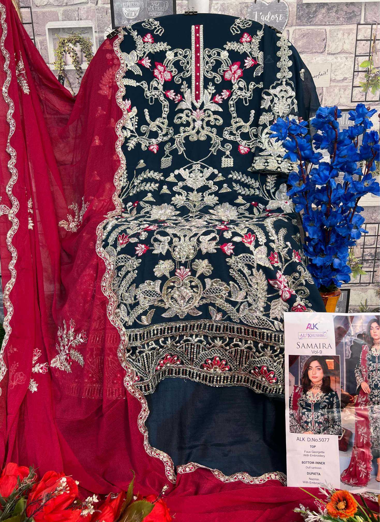 Ynf Georgette KESH530 AL KHUSHBU SAMAIRA 5077 Kurti Wholesale Festive Kurtis Party Wear Kurtis Georgette Kurtis Manufacturer- Kapda Export