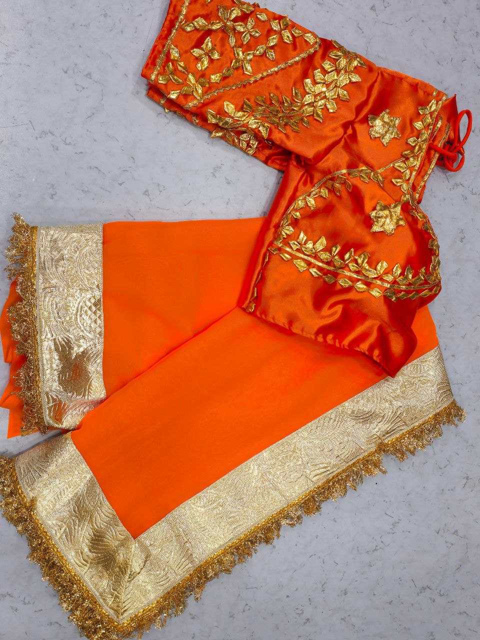 Ynf Georgette KESH538 1217 Sarees Bollywood Collections Wholesale Georgette Sarees Gota Patti Sarees Rashami Desai Collections Manufacturer- Kapda Export