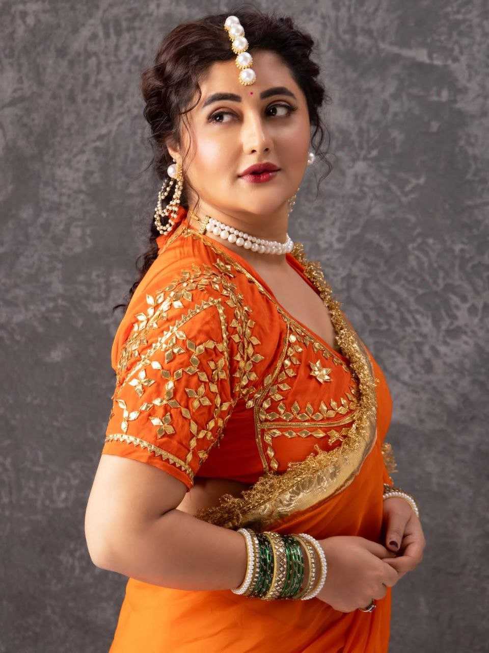 Ynf Georgette KESH538 1217 Sarees Bollywood Collections Wholesale Georgette Sarees Gota Patti Sarees Rashami Desai Collections Manufacturer- Kapda Export