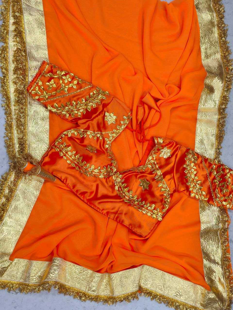 Ynf Georgette KESH538 1217 Sarees Bollywood Collections Wholesale Georgette Sarees Gota Patti Sarees Rashami Desai Collections Manufacturer- Kapda Export