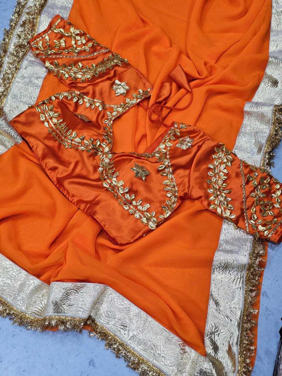 Ynf Georgette KESH538 1217 Sarees Bollywood Collections Wholesale Georgette Sarees Gota Patti Sarees Rashami Desai Collections Manufacturer- Kapda Export