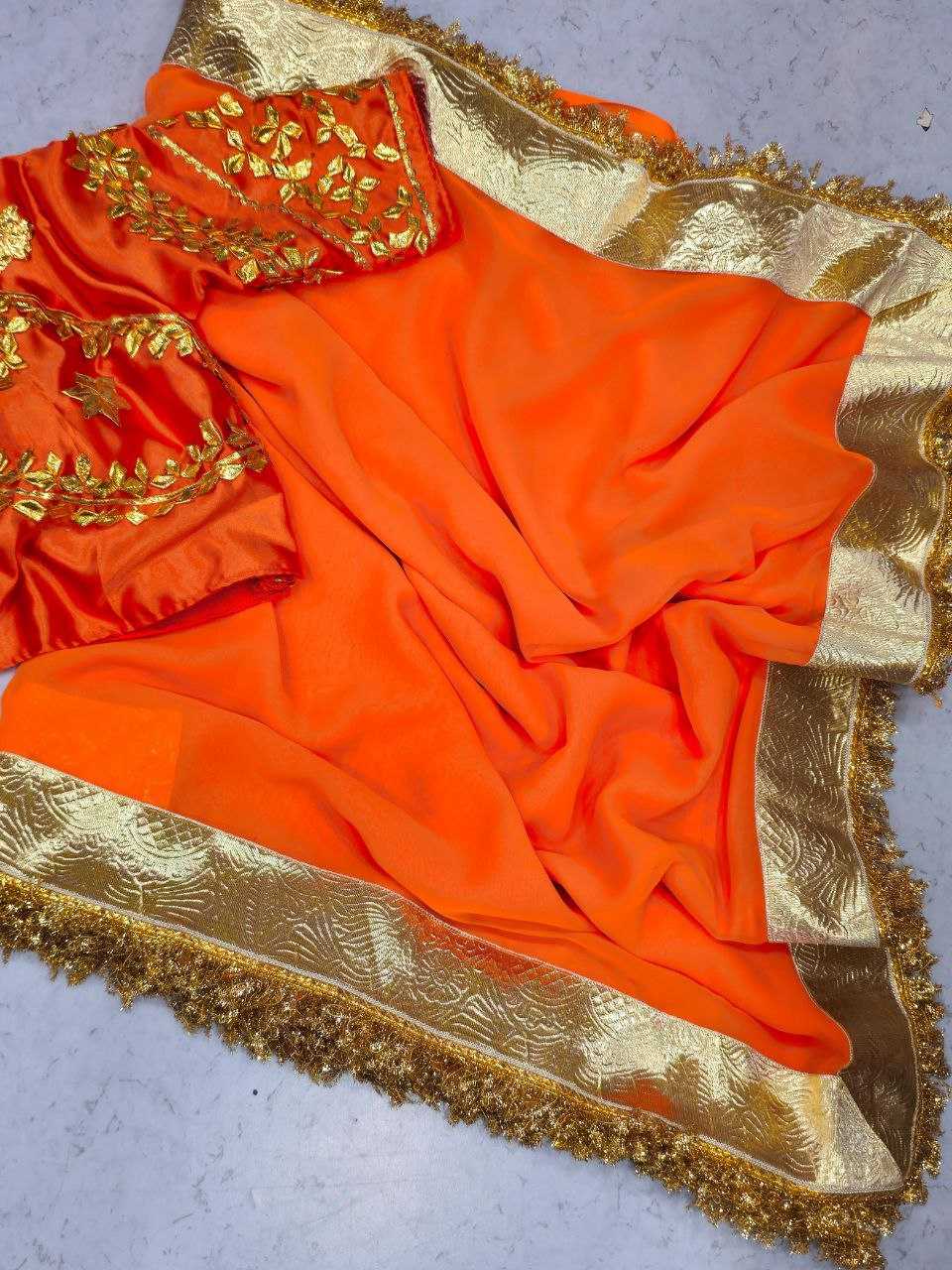 Ynf Georgette KESH538 1217 Sarees Bollywood Collections Wholesale Georgette Sarees Gota Patti Sarees Rashami Desai Collections Manufacturer- Kapda Export