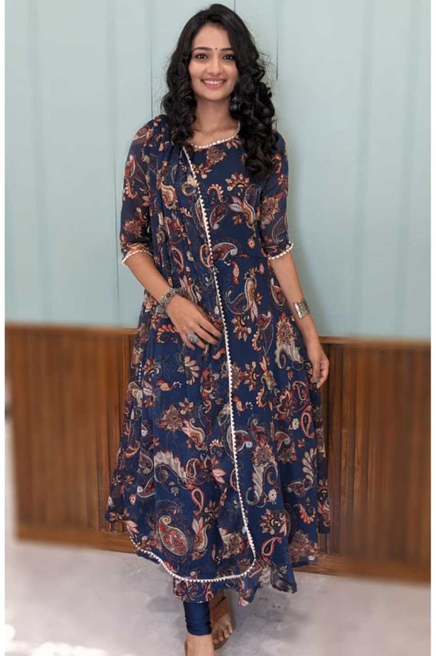 Ynf Georgette KESH559 361 Kurti Wholesale Kurtis With Bottom Kurti Bottom With Dupatta Printed Silk Kurti Manufacturer- Kapda Export