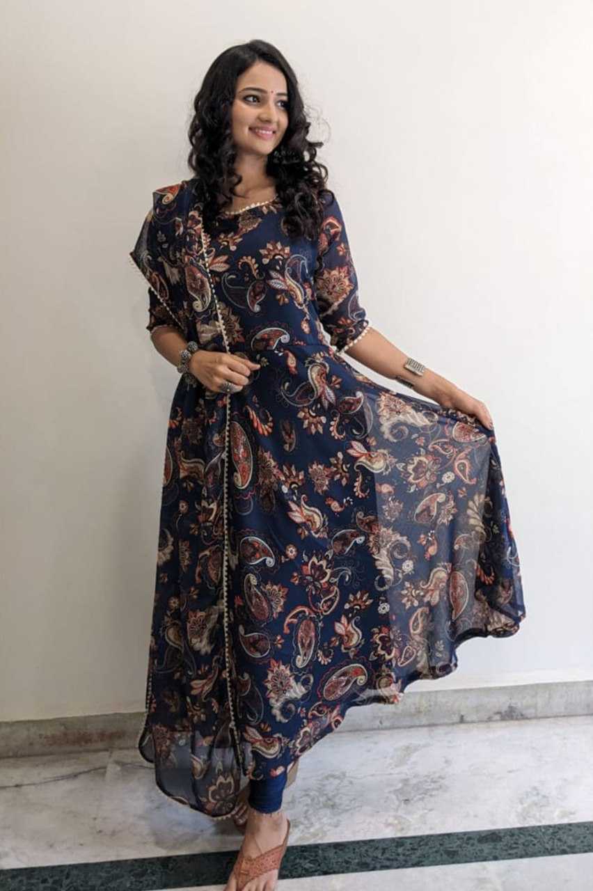 Ynf Georgette KESH559 361 Kurti Wholesale Kurtis With Bottom Kurti Bottom With Dupatta Printed Silk Kurti Manufacturer- Kapda Export