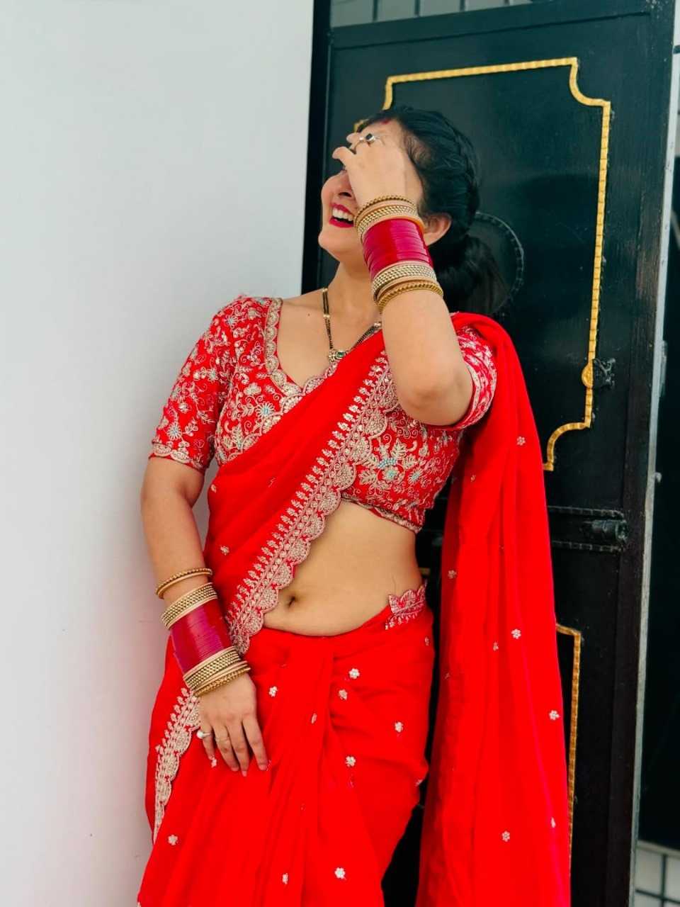 Ynf Georgette KESH624 RUHI RED Sarees Festive Collections Wholesale Georgette Sarees Red Sarees Karwa Chauth Sarees Manufacturer- Kapda Export