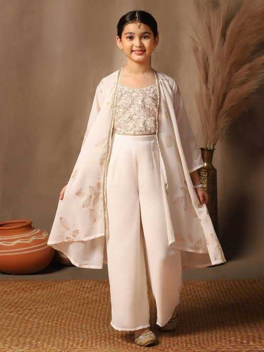 Ynf Georgette KESH642 027 Kids Wear Festive Collections Wholesale Kids Festive Wear Girls Ethnic Wear Kids Party Wear Ethnic Manufacturer- Kapda Export