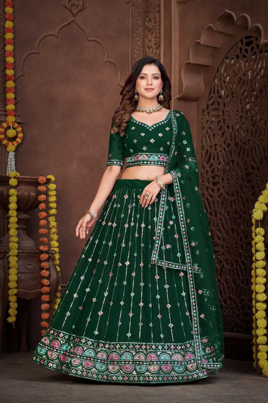 Ynf Georgette KESH643 1010288 Lehengas Wholesale Embroidered Lehenga Lehenga For Mehndi Sequins Lehenga Manufacturer- Kapda Export