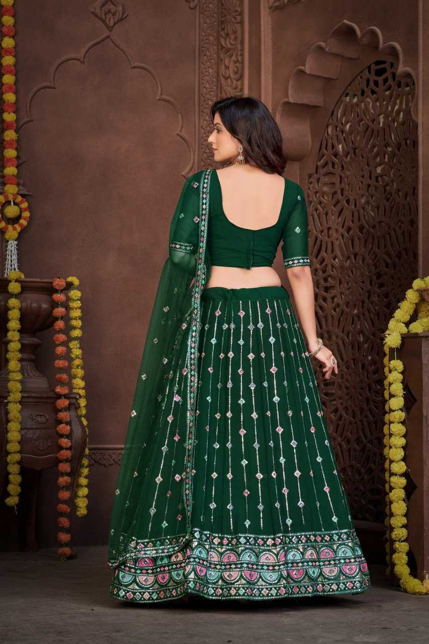 Ynf Georgette KESH643 1010288 Lehengas Wholesale Embroidered Lehenga Lehenga For Mehndi Sequins Lehenga Manufacturer- Kapda Export
