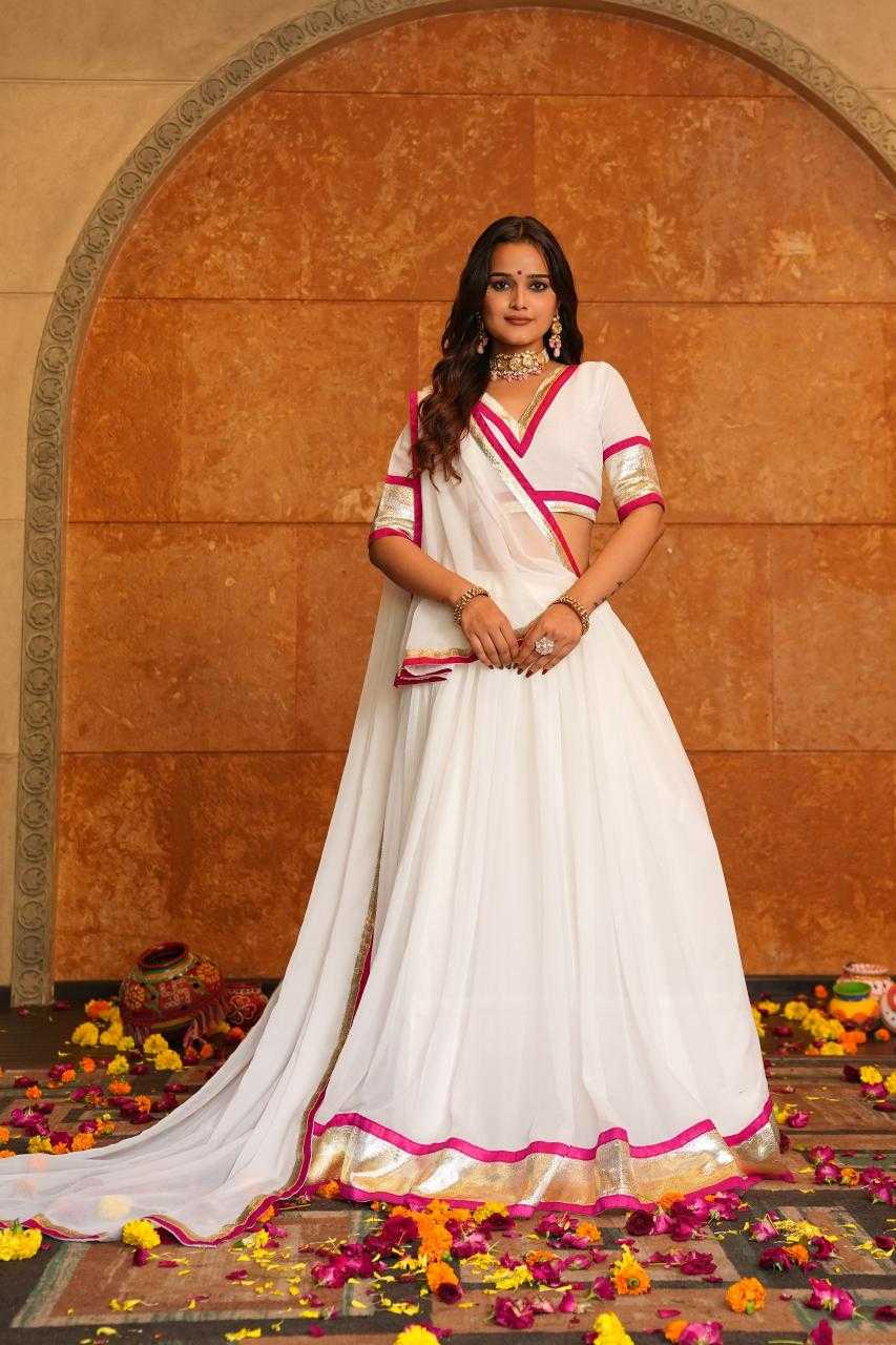 Ynf Georgette KESH643 27 Lehengas Wholesale Designer Lehenga Choli Georgette Lehenga White Lehenga Manufacturer- Kapda Export