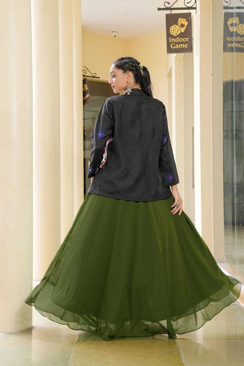 Ynf Georgette KESH643 50 Gowns Festive Collections Wholesale Designer Gowns Indo-Western Gown With Jacket Navratri Dresses Manufacturer- Kapda Export