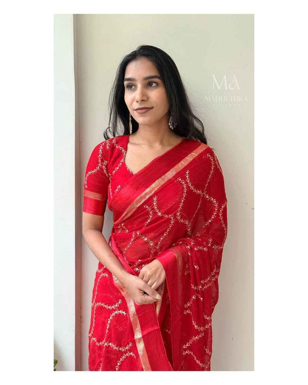 Ynf Georgette KESH668 061 Sarees Wholesale Fancy Sarees Georgette Sarees Ladies Sarees Manufacturer- Kapda Export