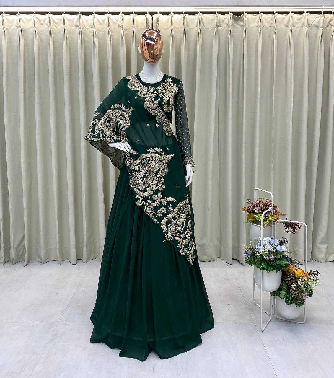 Ynf Georgette KESH678 400 Lehengas Festive Collections Wholesale Embroidered Lehenga Heavy Lehenga Eid Collections Manufacturer- Kapda Export