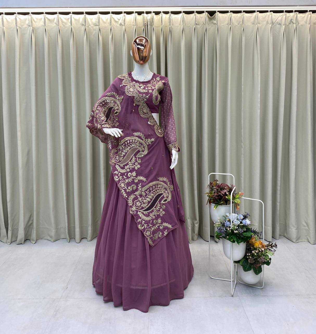 Ynf Georgette KESH678 400 Lehengas Festive Collections Wholesale Embroidered Lehenga Heavy Lehenga Eid Collections Manufacturer- Kapda Export