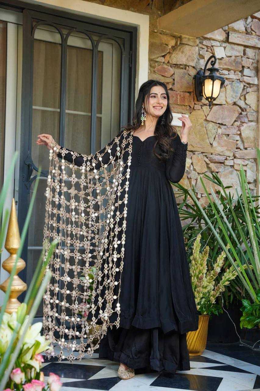 Ynf Heavy Roman Silk KESH499 036 Gowns Festive Collections Wholesale Silk Gowns Gown With Dupatta Full Sleeve Gowns Manufacturer- Kapda Export
