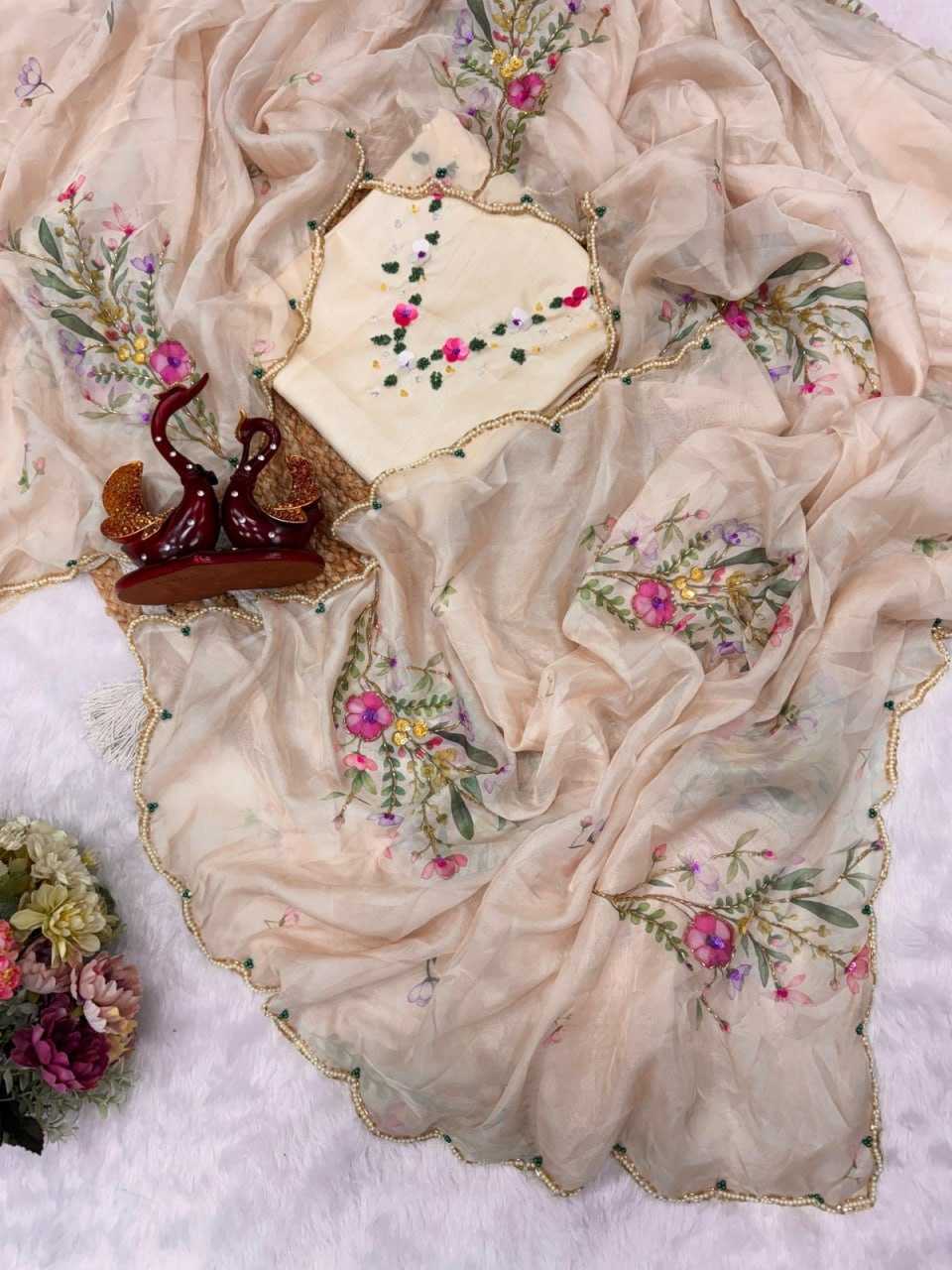 Ynf Heavy Soft KESH651 Kaira Sarees Wholesale Sequence Sarees Hand Work Sarees Heavy Sarees Manufacturer- Kapda Export