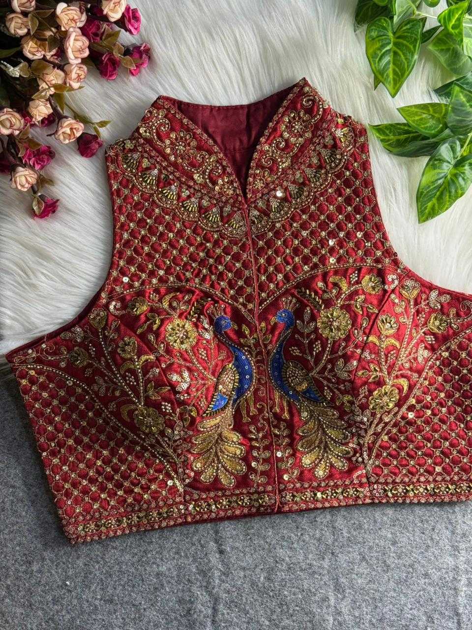 Ynf Italian Silk KESH111 Italian Readymade Blouses Festive Collections Wholesale Sleeveless Blouse Silk Blouse Navratri Blouses Manufacturer- Kapda Export