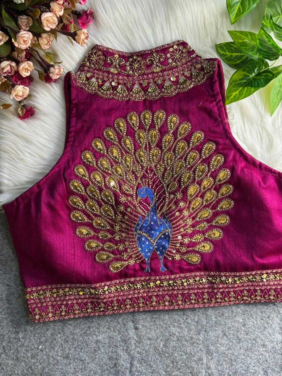 Ynf Italian Silk KESH111 Italian Readymade Blouses Wholesale Blouse Embroidered Blouses Navratri Blouses Manufacturer- Kapda Export