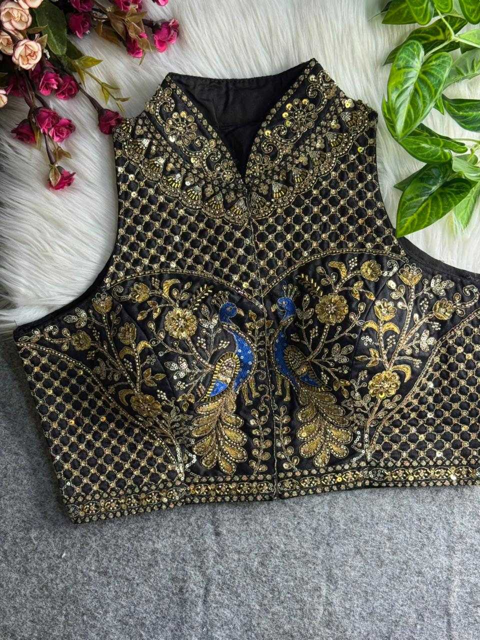Ynf Italian Silk KESH111 Italian Readymade Blouses Wholesale Blouse Embroidered Blouses Navratri Blouses Manufacturer- Kapda Export