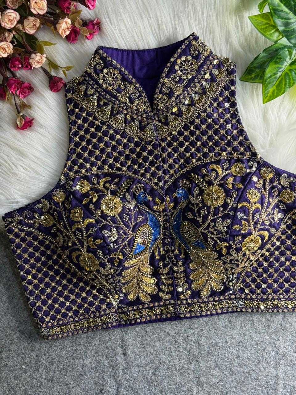 Ynf Italian Silk KESH111 Italian Readymade Blouses Wholesale Blouse Embroidered Blouses Navratri Blouses Manufacturer- Kapda Export