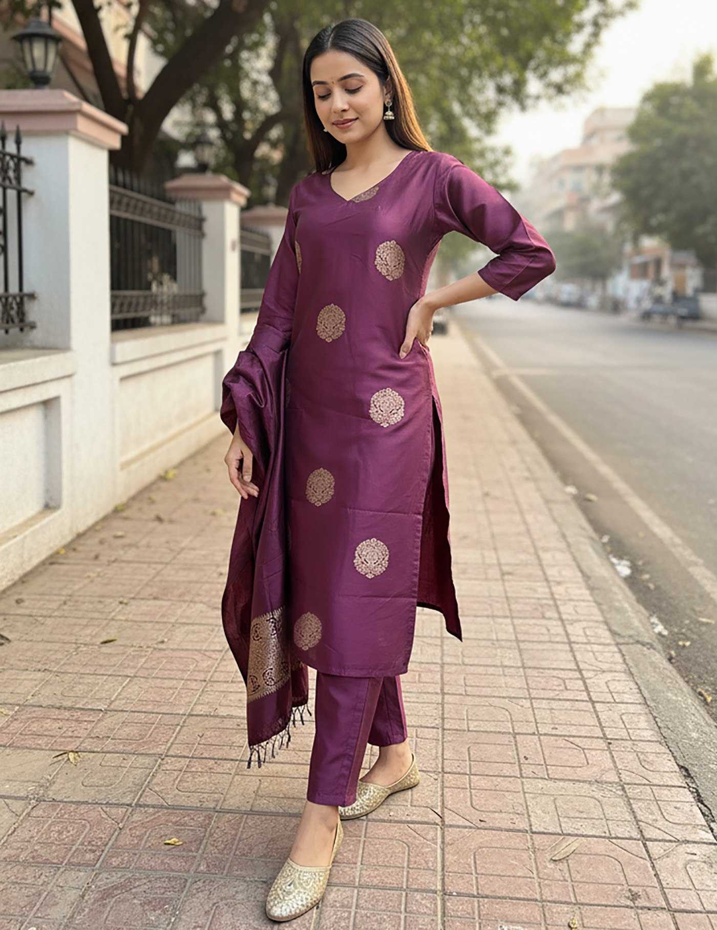 Ynf Jacquard KESH334 Ketki Kurti Wholesale Festive Kurtis Ethnic Kurtis Purple Kurtis Manufacturer- Kapda Export