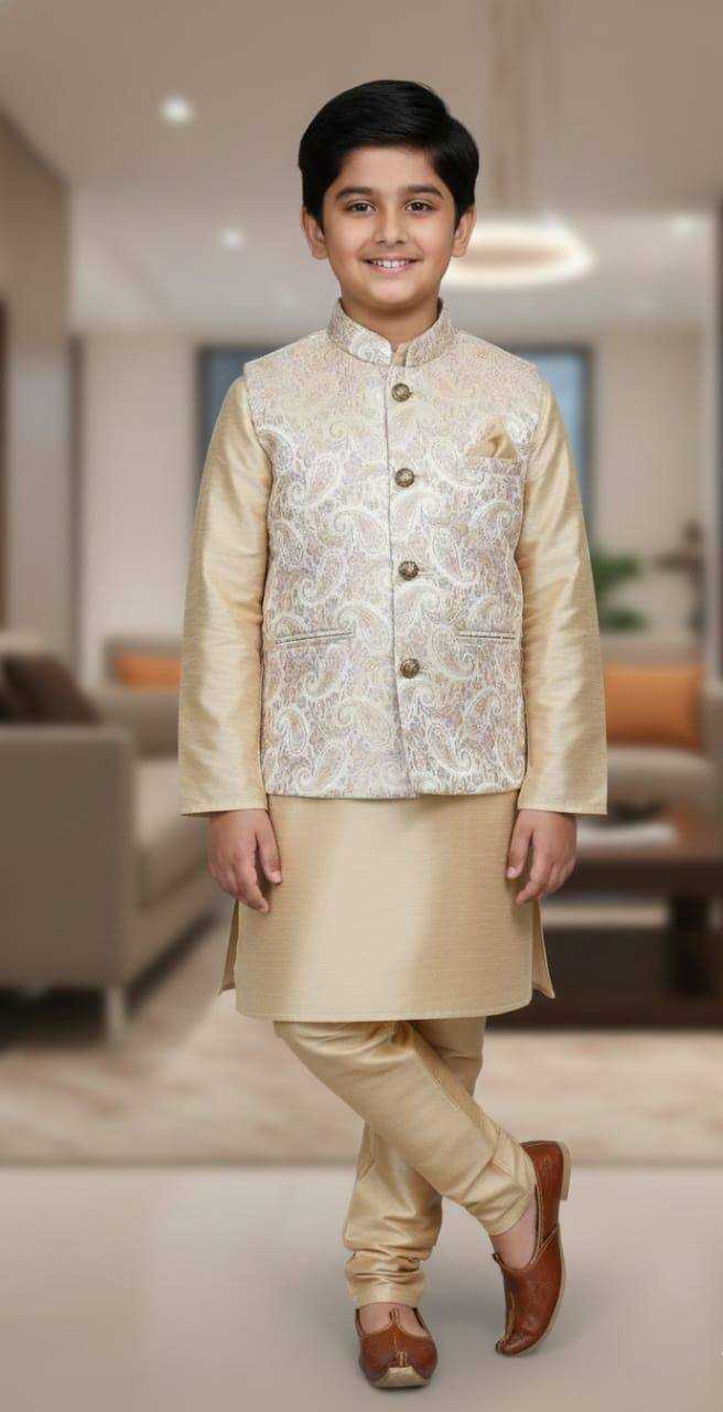 Ynf Jacquard KESH650 SAVI Kids Wear Festive Collections Wholesale Boys Kurta Pyjama Kids Festive Wear Baby Boy Kurta Set Manufacturer- Kapda Export