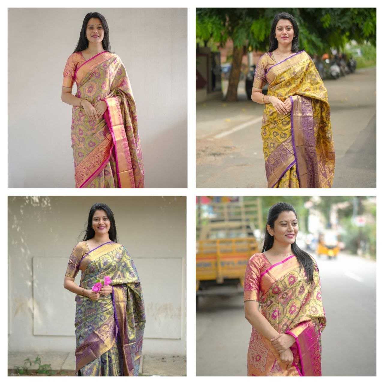 Ynf Kanjivaram Silk RIN211 Padma-Vol-1 Silk Sarees Wholesale Kanjeevaram Sarees Zari Border Silk Sarees Silk Sarees For Weddings Manufacturer- Kapda Export