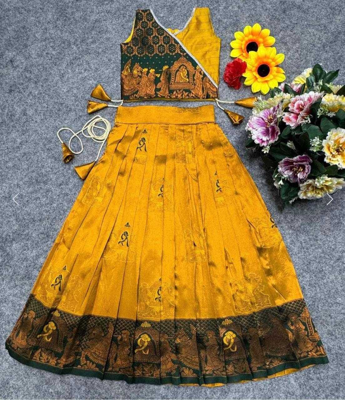 Ynf Lichi Silk KESH503 8157 Kids Wear Wholesale Kids Traditional Outfits Indian Wear For Kids Kids Lehenga Choli Manufacturer- Kapda Export