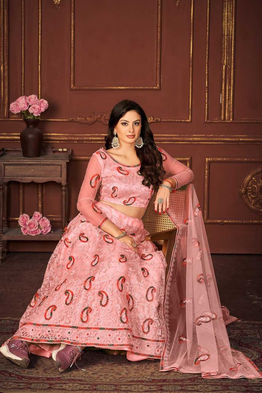 Ynf Linen KESH643 1010308 Lehengas Wholesale Embroidered Lehenga Floral Lehenga Sequins Lehenga Manufacturer- Kapda Export