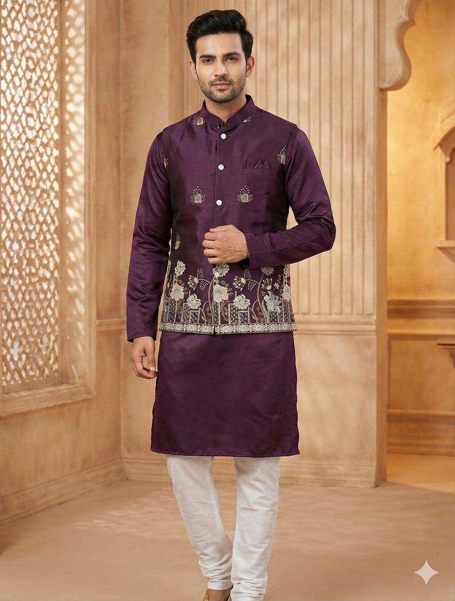 Ynf Malai Silk KESH650 SHUBHAM Mens Wear Wholesale Mens Kurta Pyjama Men Wedding kurta Mens Ethnic Jackets Manufacturer- Kapda Export