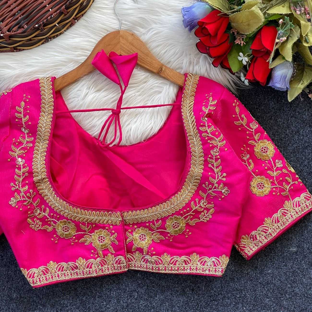 Ynf Milan Silk KESH554 KARINA Readymade Blouses Wholesale Designer Blouse Fashion Blouse Kutch Work Blouses Manufacturer- Kapda Export